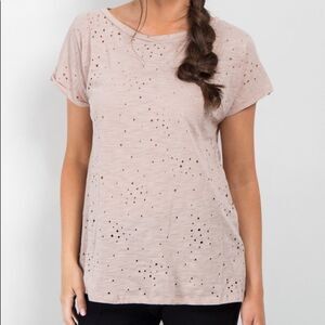 NWT pinkblush maternity distressed t shirt‎